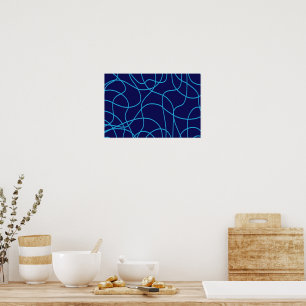 Arte de línea en blues contrastantes