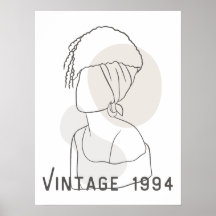 Arte de línea femenino retro