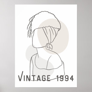 Arte de línea femenino retro