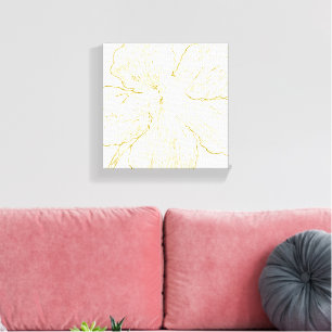 Arte de Línea Floral Dorado Intenso Minimalista Ma