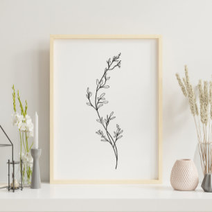 Arte de línea floral minimalista