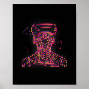 Arte de línea gráfico de realidad virtual para un