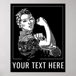 Arte de línea gráfico de Rosie-The-Riveter persona