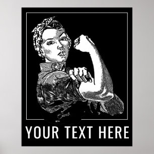 Arte de línea gráfico de Rosie-The-Riveter persona
