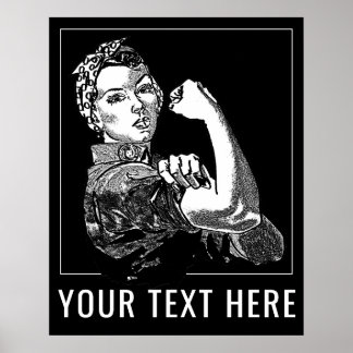 Arte de línea gráfico de Rosie-The-Riveter persona