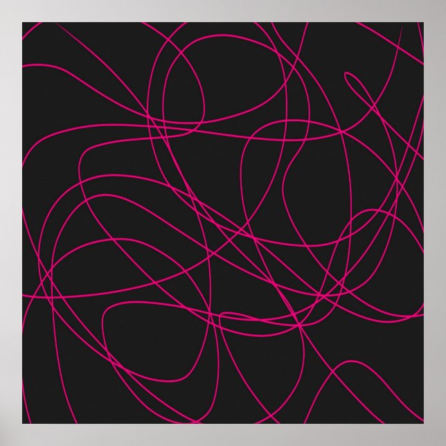 Arte de línea magenta sobre negro  (Frente)