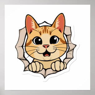 Arte de línea minimalista de búsqueda de gato