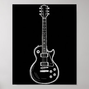 Arte de línea minimalista de guitarra, divertido r
