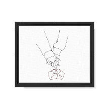 Arte de línea minimalista Manos de amor – Pared de