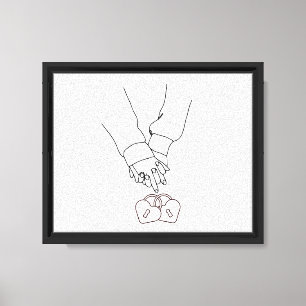 Arte de línea minimalista Manos de amor – Pared de