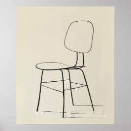 Arte de línea minimalista moderno Eames Chair de m