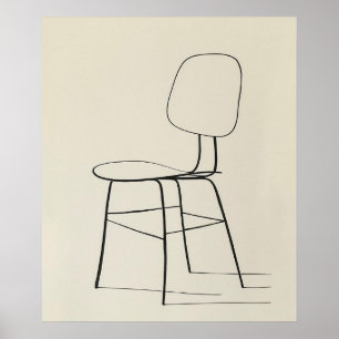 Arte de línea minimalista moderno Eames Chair de m