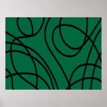 Arte de línea moderna en verde y negro