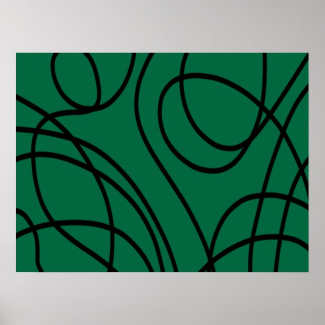 Arte de línea moderna en verde y negro (Frente)