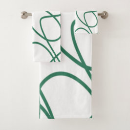 Arte de línea moderna: verde sobre blanco