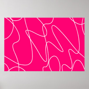 Arte de línea rosa caliente