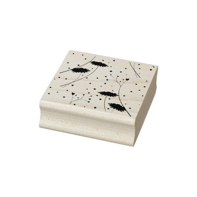 Arte de línea, sello de arte de madera gris oscura (Sello)