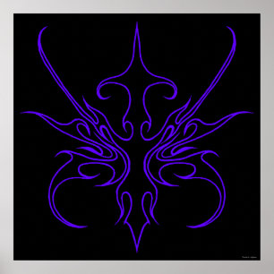 Arte de línea tribal negro y púrpura feroz