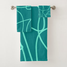 Arte de línea verde azulada