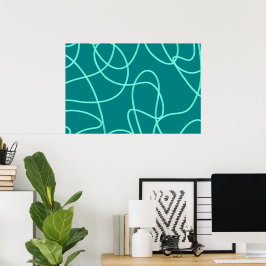 Arte de línea verde azulada