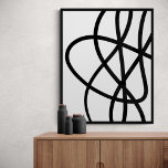 Arte de líneas abstractas contemporáneas en blanco<br><div class="desc">Ilustracion de arte moderno contemporáneo con dibujo abstracto de líneas en blanco y negro.</div>