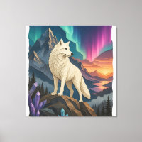 Arte de lobo en lienzo estirado para pared