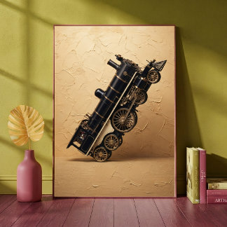 Arte de Locomotora de Vapor Vintage Haciendo Cabal