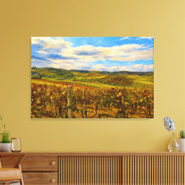 Arte de lona estirada con paisaje de viñedo de Pia