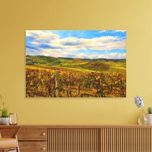 Arte de lona estirada con paisaje de viñedo de Pia