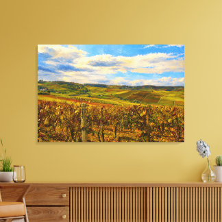 Arte de lona estirada con paisaje de viñedo de Pia