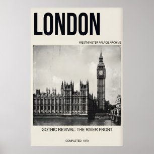 Arte de Londres en negro y blanco Westminster