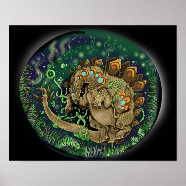 Arte de los dinosaurios de Stegosaurus (Frente)