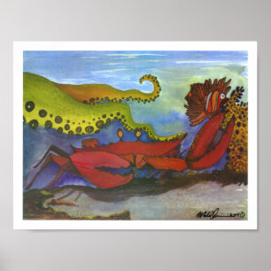 Arte de los pescados de la acuarela del "día de