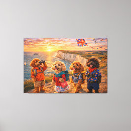 Arte de Lujo en Lienzo de Cockapoo en la Costa Bri