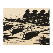 Arte de madera del Rowing del equipo en blanco y