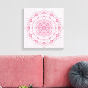 Arte de Mandala árabe - Pa floral simétrico rosado