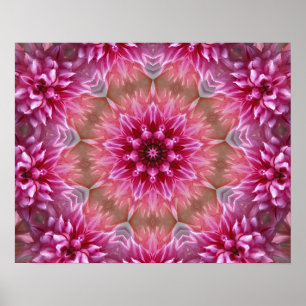 ARTE DE MANDALA CALEIDOSCOPIO FLORAL ROSA