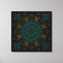 Arte de Mandala de Aqua y Oro