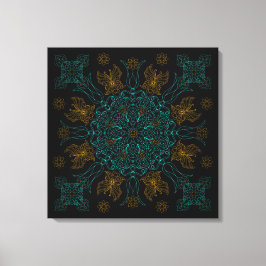 Arte de Mandala de Aqua y Oro
