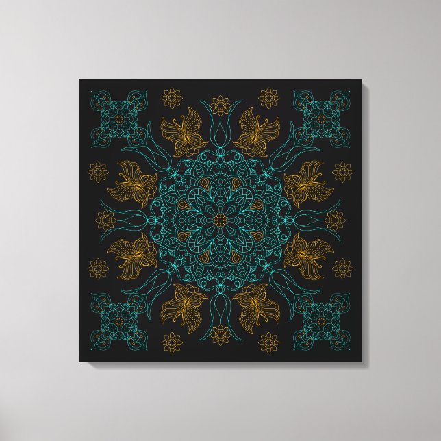 Arte de Mandala de Aqua y Oro (Anverso)
