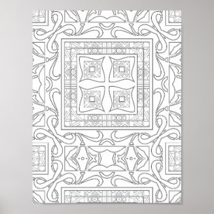 Arte de Mandala de Baldosa con Intrincado Trabajo