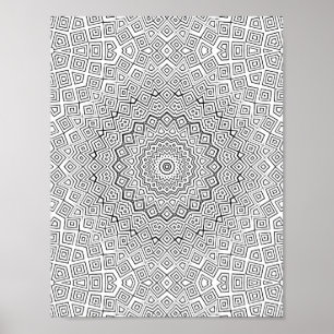 Arte de Mandala de Caleidoscopio en Espiral Cuadra