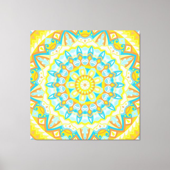 Arte de Mandala de Verano Amarillo Naranja Boho Br (Anverso)