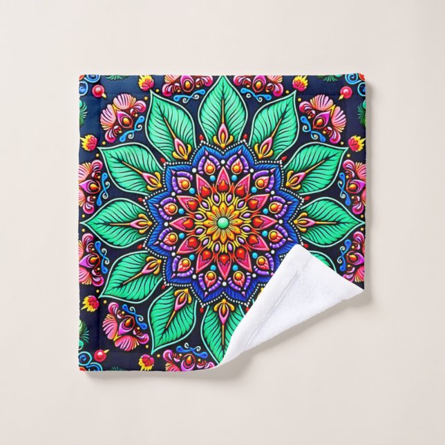 Arte de Mandala Floral Vibrante (Toallita)