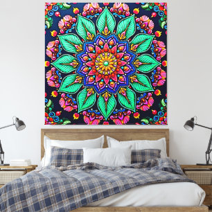 Arte de Mandala Floral Vibrante