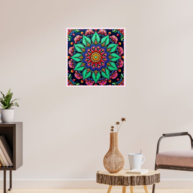Arte de Mandala Floral Vibrante (Salón 3)
