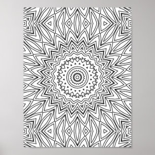 Arte de Mandala Geométrico de Estallido Solar Angu