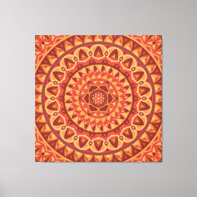 Arte de Mandala Marrón Tierra Boho Geométrico Hoga (Anverso)