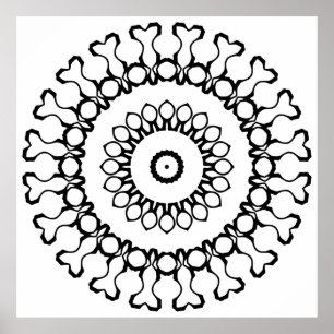 Arte de Mandala Orgánico en Negrita con Simetría d