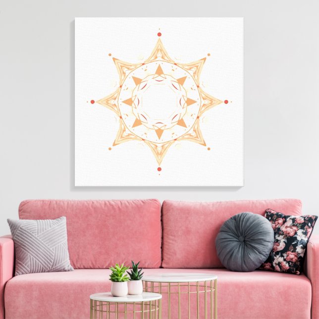 Arte de Mandala Sagrado Elegante | Boho Espiritual (Insitu (Sala de estar))